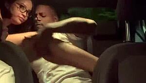 she sits bareback on app driver's monster cock making fiance drive in public cuckold scene