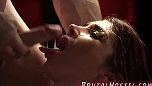 Bound teen slut endures foot domination and rough bdsm for first time