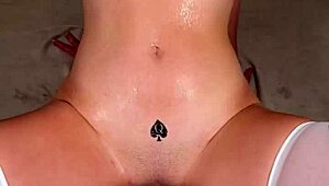 Watch him squirm in chastity while I bounce on this massive BBC dildo close-up