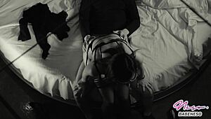 Asian Slut in Lingerie Sucks Cock Then Grinds Wildly!