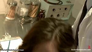 gang of kinky studs pound hairy milf wife in hospital with rough anal bondage