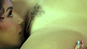 Naughty client seduces curly masseuse to lick juicy pussy!