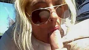 STREETWALKER in Glasses DEEPTHROATS for HUGE FACIAL Cumshot!