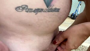 hot boss pays midget poolboy with tight pussy creampie fuck