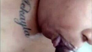 Ebony BBW Miss Mop Mouth Upside-Down Slobber Fest