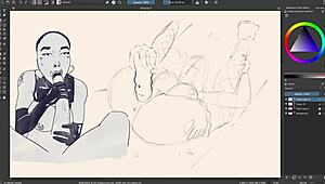 Oiled ebony babe shakes massive jiggling big titties