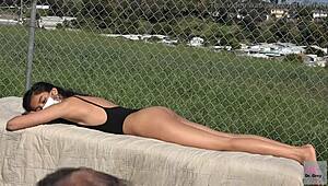 dr grey oils up asian ass for public outdoor hospital patient massage fetish