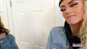 skinny sassy and lola share juicy cock sucking and banging