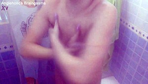 spy angie showers wet body intimate voyeur tease unfolding