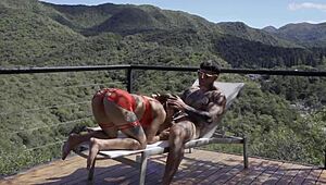 my wife shocks me red lingerie flashing hot body