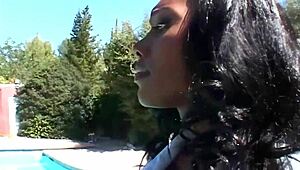 threesome fun with thick black milf nyomi banxxx 😈 she rides hard and takes creampie!