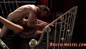 Bound teen slut endures foot domination and rough bdsm for first time