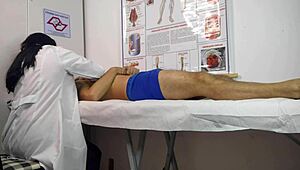 nurse sees cock rise hard ready for tight pussy hospital action