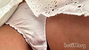 stranger rips panties on bus and pumps wet pussy close-up till cum drips