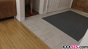 Stepbrother sneaks in and pounds cute angel smalls tight holes hardcore.