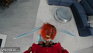 skinny redhead bloom sucks HUGE cock in winx cosplay vr parody 😍💦