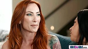 Stepdaughter rims her mommy's ass for the very first time ever.