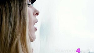 canadian big ass model hailey afton strips naked posing her sexy brunette body