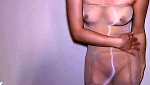 Hairy Stepdaughter Teases Stepdad in Pantyhose Double Cum Play