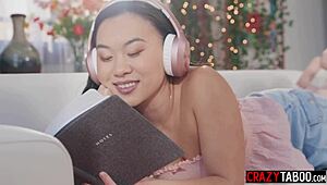 Petite Asian Babysitter Squirts Wildly on Boss's Monster Cock During Rough Fuck