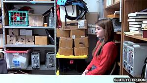 rosalyn sphinx straddles lp officer riding his full length cock at work