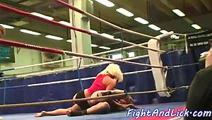 Busty Euro Babe Wrestles Big-Tits Dyke