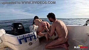 watching him bareback my brunette girlfriend's shaved pussy on beach crushed me