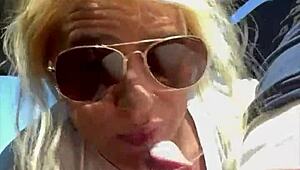 STREETWALKER in Glasses DEEPTHROATS for HUGE FACIAL Cumshot!