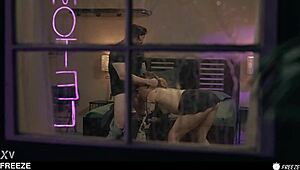 Tommy pistol freezes colleague and fucks her sex doll style!