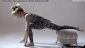 russian gymnast rita mochalkina shows hairy flexibility