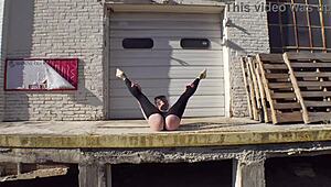 43Yo Flasher Struts Docks in Buttless Pants Teasing Huge Ass