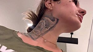 Couldn't hold back lust for store guy masturbated in fitting room almost caught squirting hard!