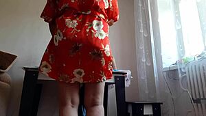 while my girlfriend shops her mom sneaks in fucks me loud with strap-on and big tits illusion