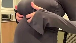 Jerking Massive Load On Stepmom's Milky Big Tits Explosion!