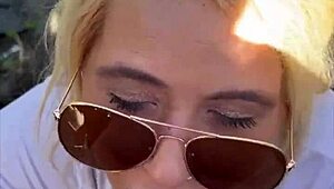 STREETWALKER in Glasses DEEPTHROATS for HUGE FACIAL Cumshot!