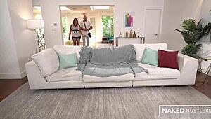 Latina Maid and PAWG Boss Share Big Cock