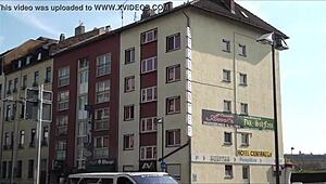 tourist spots hot action outside eroscenter amor in frankfurt