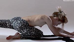 russian gymnast rita mochalkina shows hairy flexibility