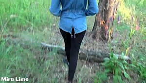 we fuck deep in forest outdoor public teen orgasm hidden