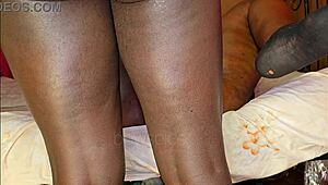 Watch missionary pounding her huge ebony bbw ass spreading curvy cheeks in lingerie homemade