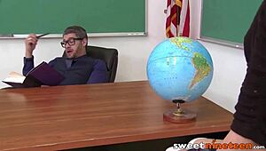 18yo blonde Carmen Callaway pounded hard missionary style for facial load