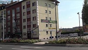 tourist spots hot action outside eroscenter amor in frankfurt