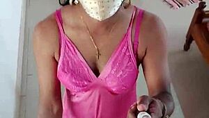 Indian CD Lara Dsouza Satin Nighty BDSM Whore Anal Pounding