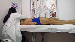 nurse sees cock rise hard ready for tight pussy hospital action