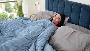 caught goth step sis indica marie fingering deep in my bed