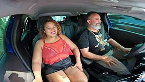 Emily Leoa slams her giant latina ass down on huge cock street style