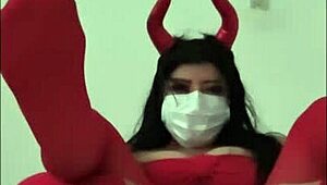 my devil costume turns innocent me into novice whore tease