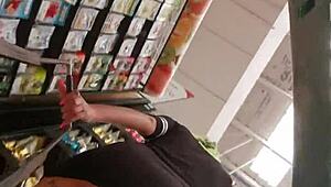 big ass latina shakes booty in supermarket