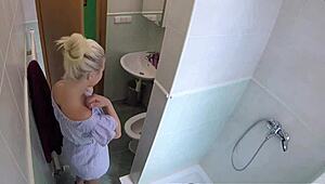 a horny doctor spies on petite teen nurse patient exam then fucks her shaved pussy in fake hospital reality