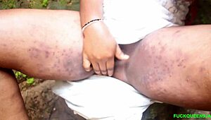 Damn, Fucking This Hot Young Ebony Babe Outdoors Till She Cums Hard Everywhere!